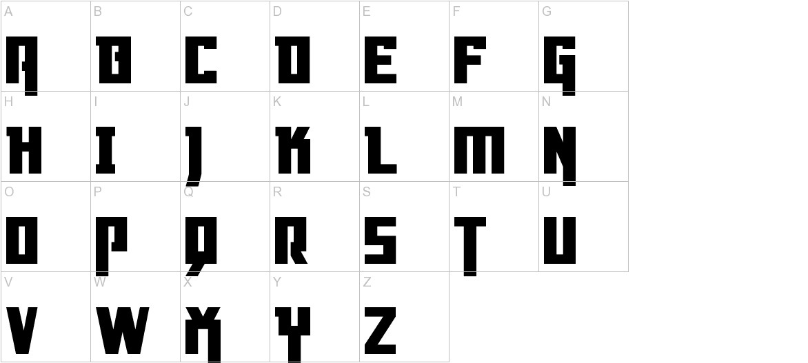 Danger Flight font uppercase characters sample