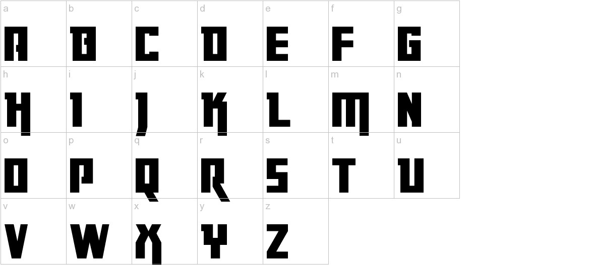 Danger Flight font lowercase characters sample