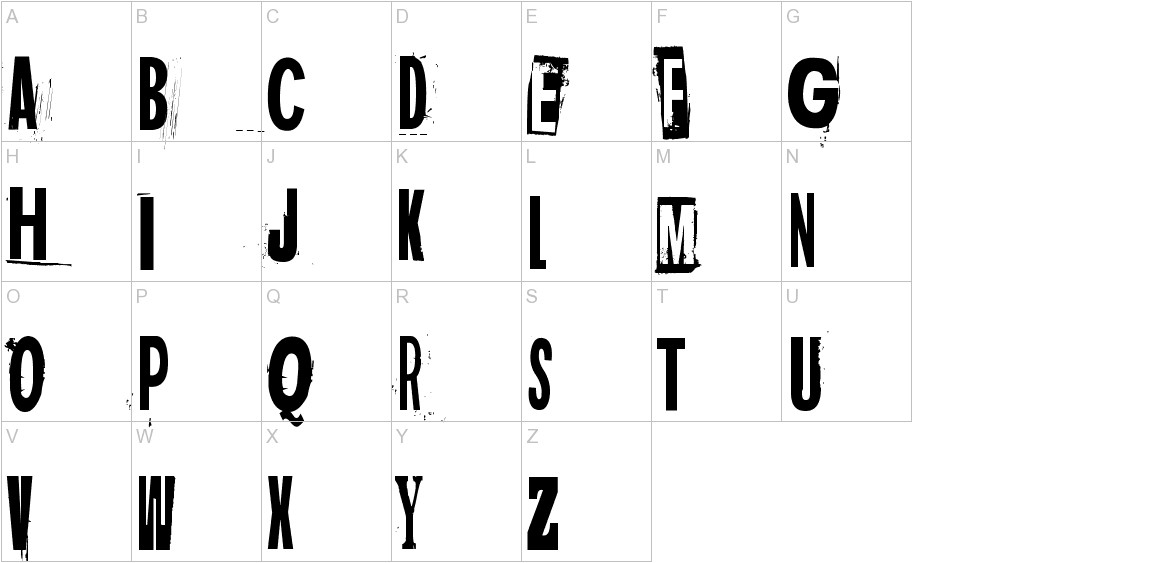 Dark monday font uppercase characters sample