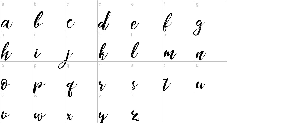 Dandeleon Vintage Demo font lowercase characters sample