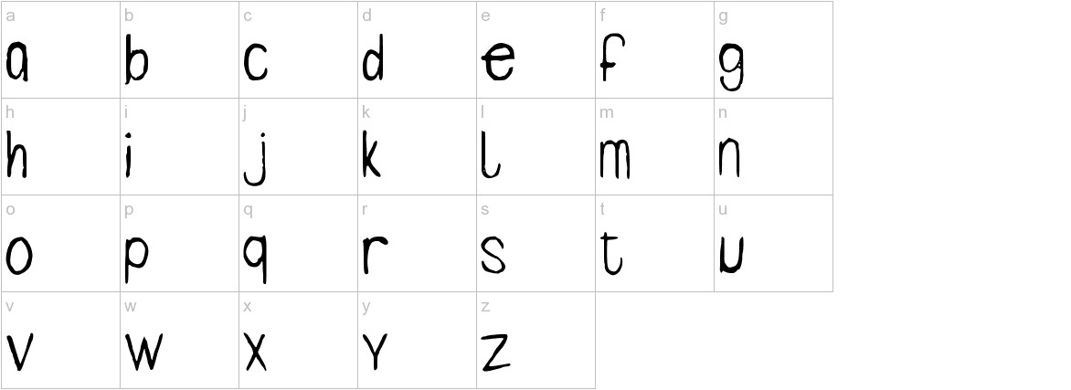 Darb font lowercase characters sample