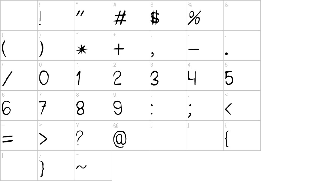 Darb font other characters sample