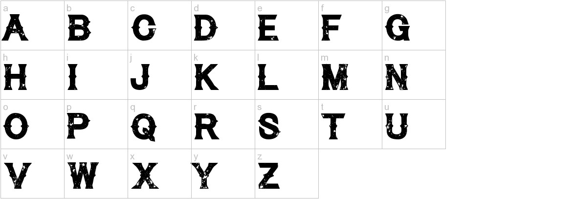 Cynical Hills font lowercase characters sample