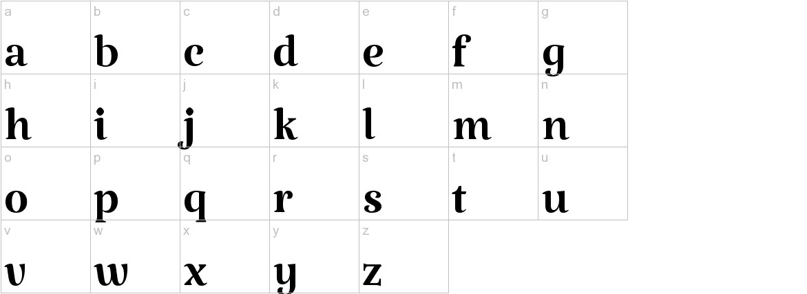 Katibeh font lowercase characters sample