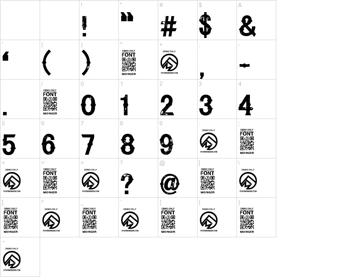 Cynical Hills font other characters sample