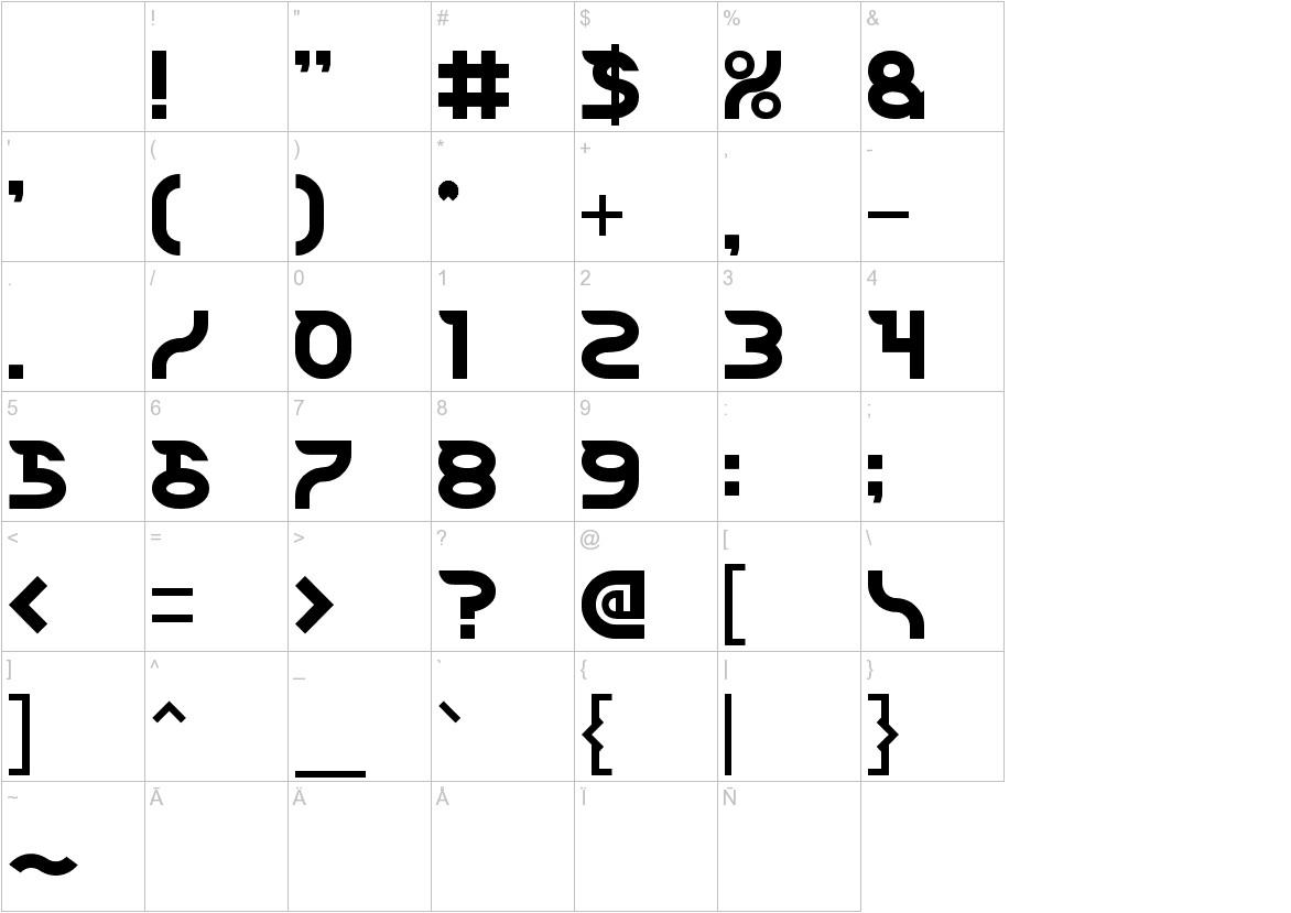 Dark font other characters sample
