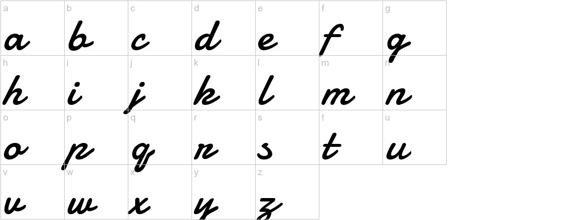 Damion font lowercase characters sample