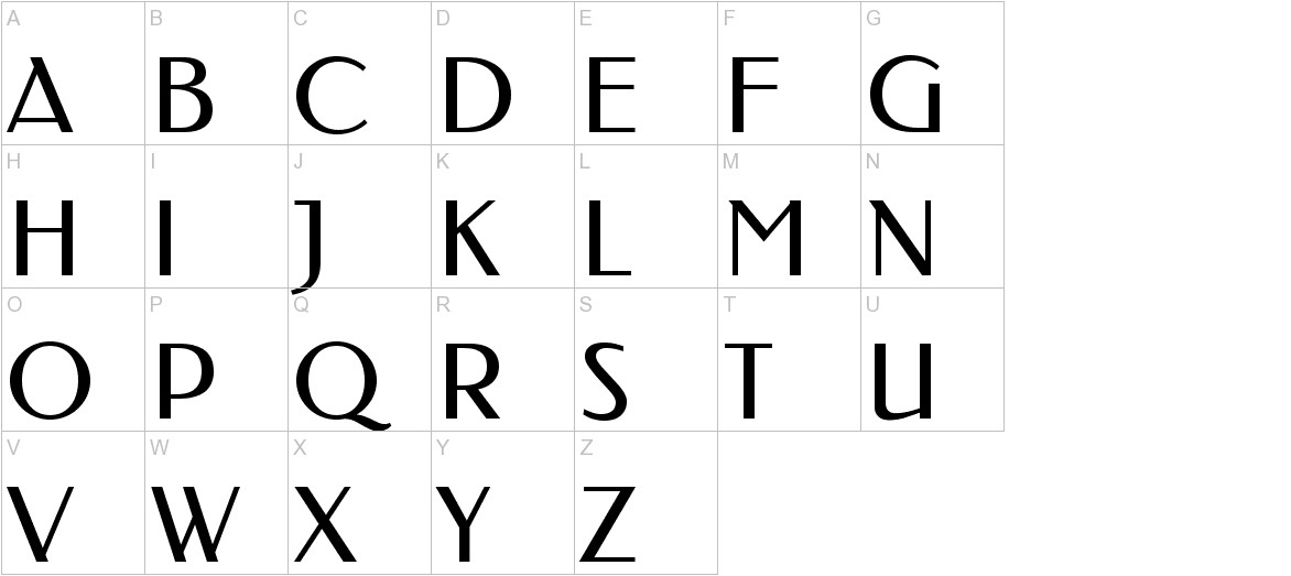 Federo font uppercase characters sample