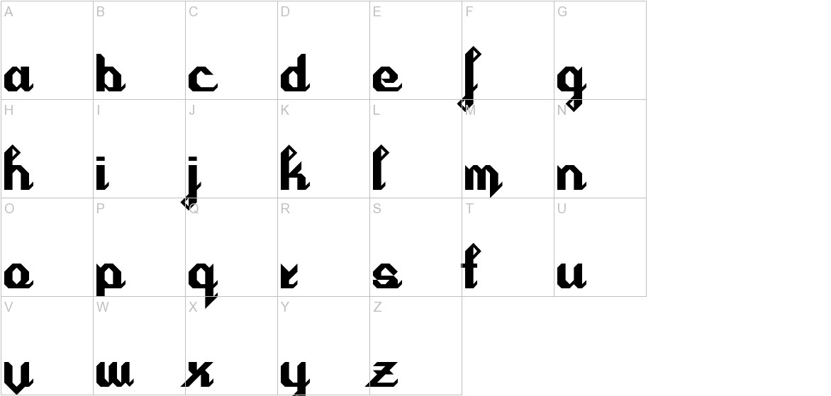 Cursivertex font uppercase characters sample