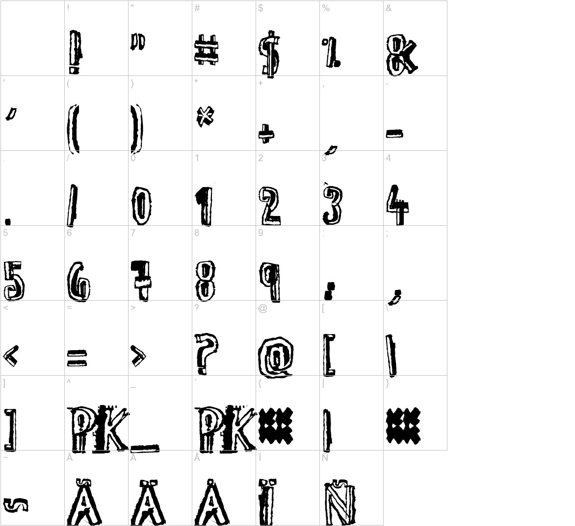 D the hero font other characters sample