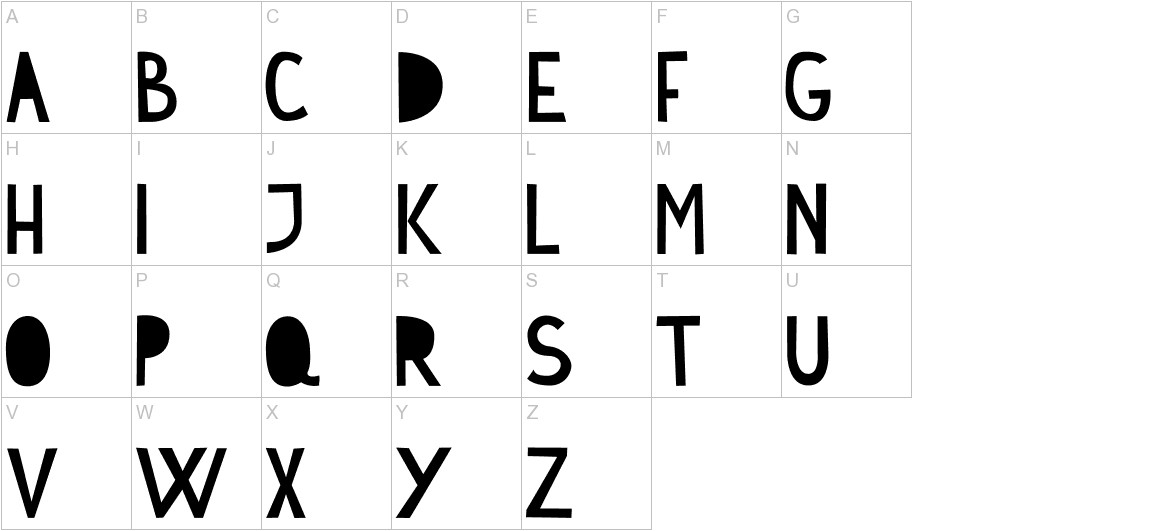 Cymo Bold font uppercase characters sample