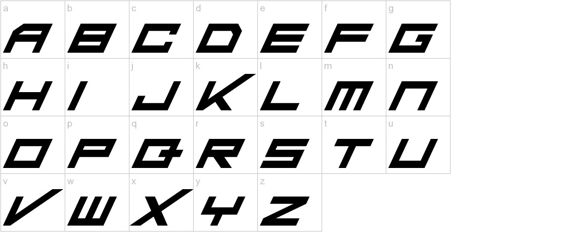 Da Mad Rave Italic font lowercase characters sample