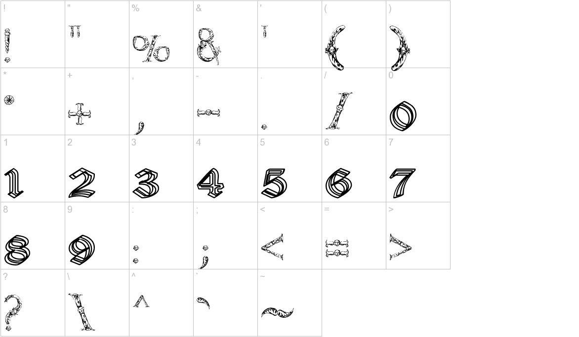 Daemonesque font other characters sample