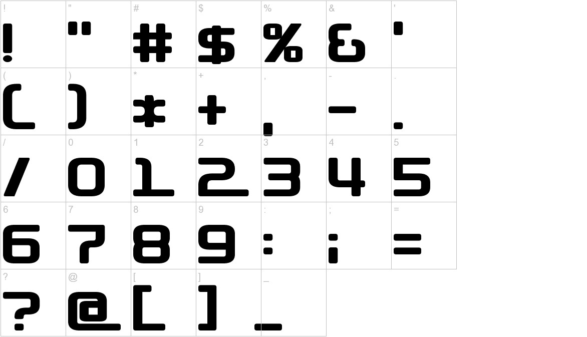 D3 Roadsterism font other characters sample