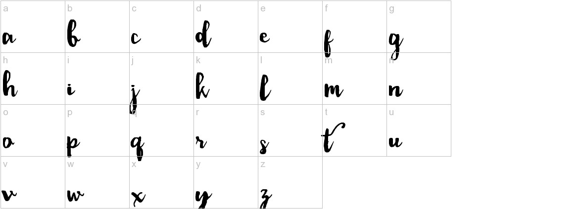 Dality font lowercase characters sample
