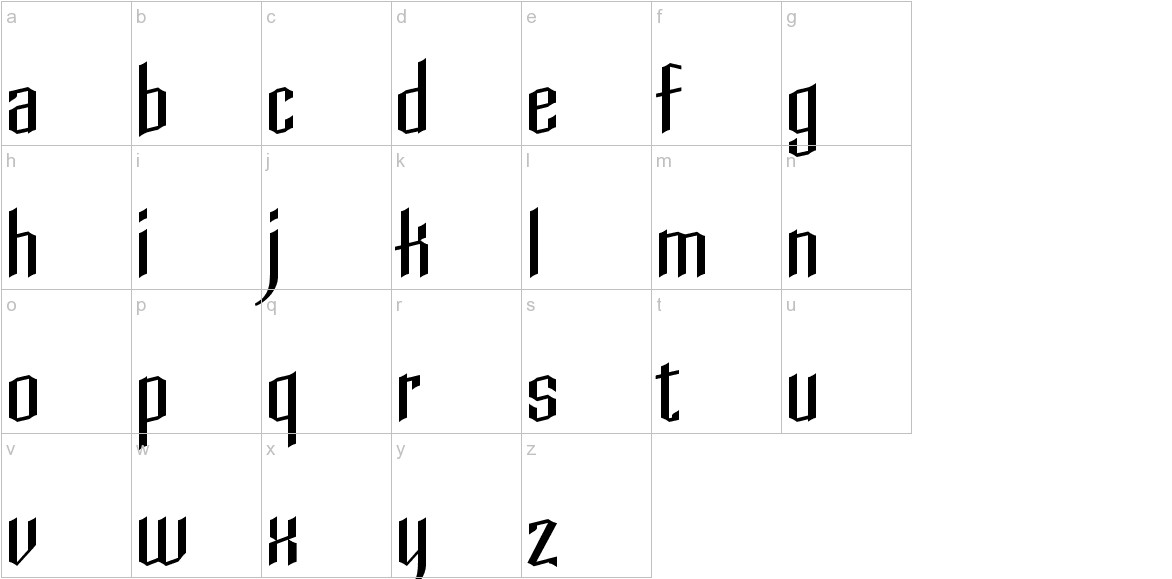 Daimonion font lowercase characters sample