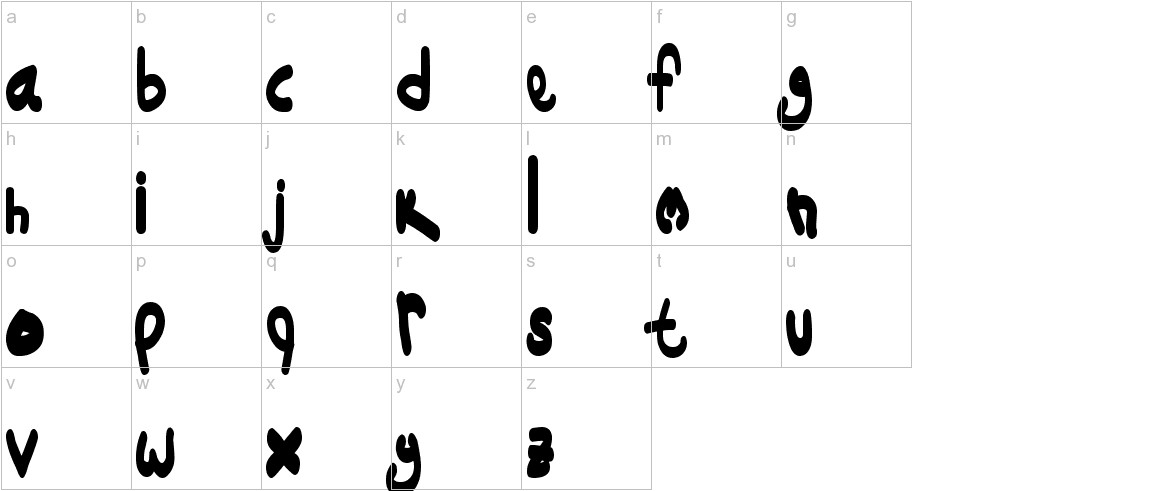 Dakinizazi font lowercase characters sample