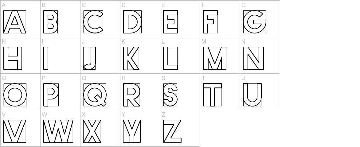 Cut Me Out font uppercase characters sample
