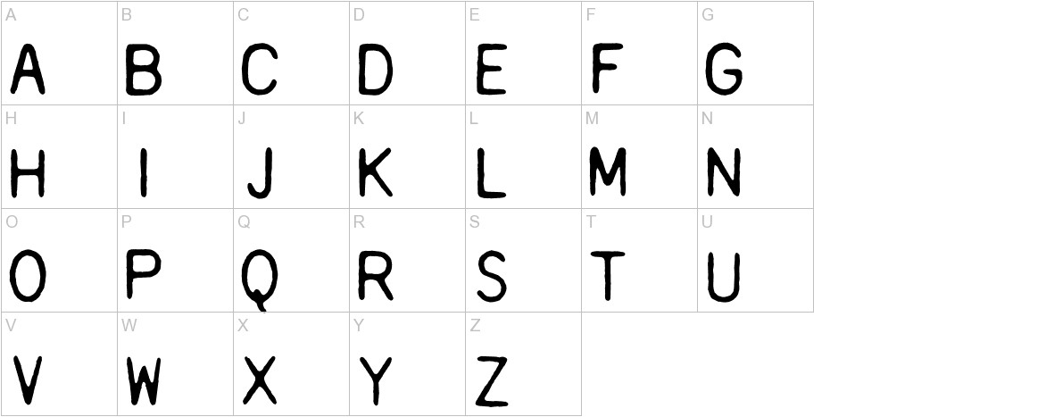 DaisyWheel font uppercase characters sample