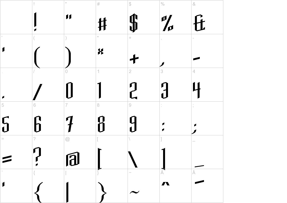 Daimonion font other characters sample