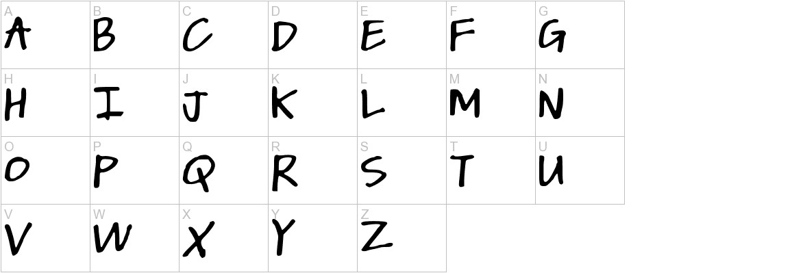 DaintyDaisies font uppercase characters sample