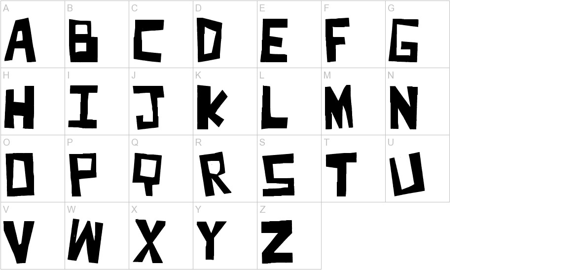 Cut It Out font uppercase characters sample