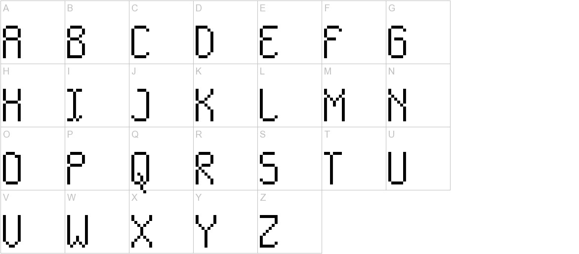 cv pixelado font uppercase characters sample