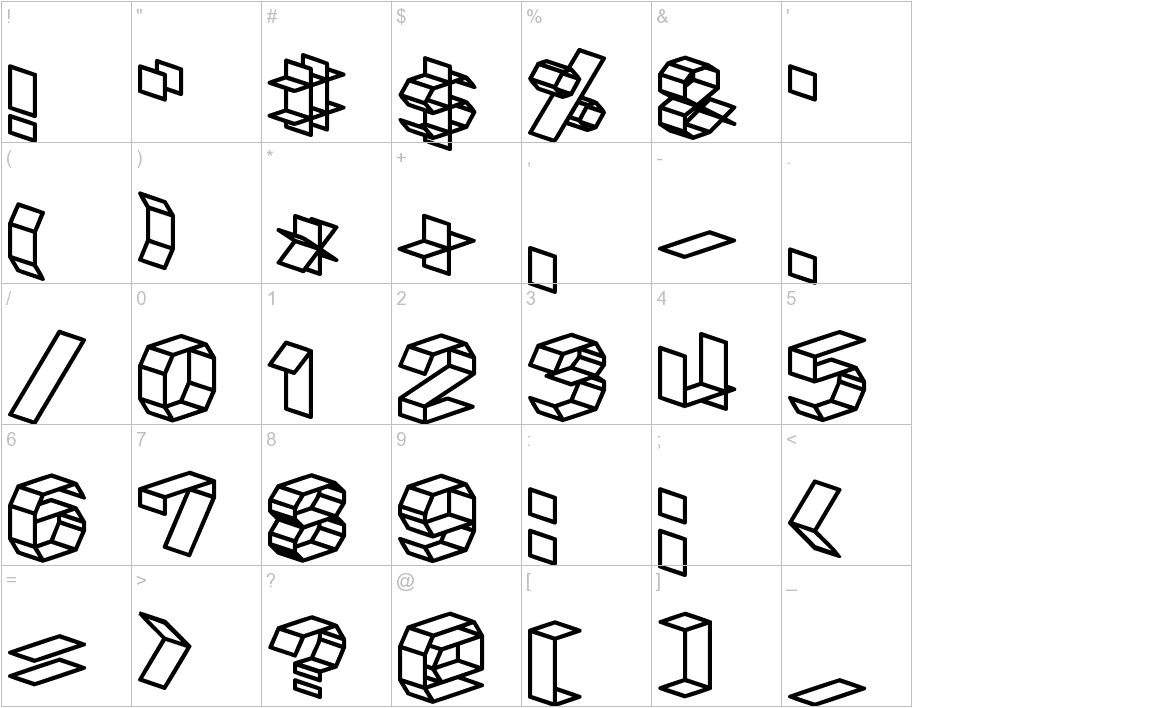 D3 Craftism font other characters sample