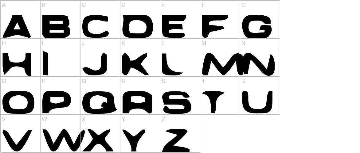 Daggmask Normal font uppercase characters sample