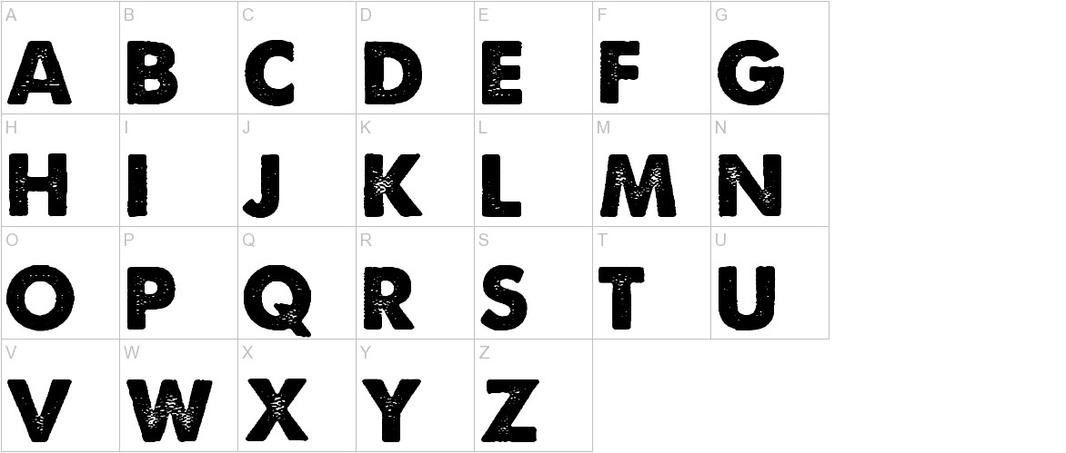 A Love of Thunder font Uppercase characters Sample