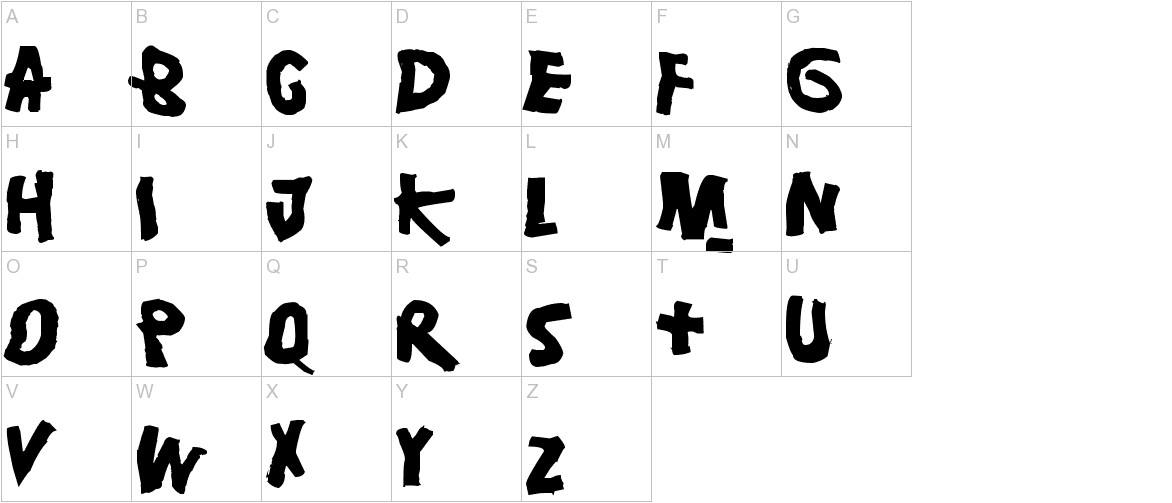 Damsterdam font uppercase characters sample