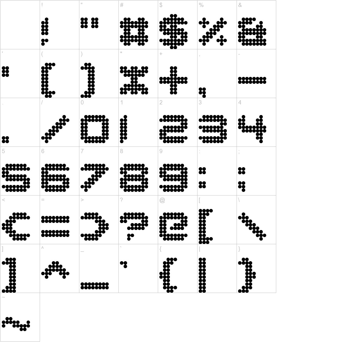 Dance Floor font other characters sample