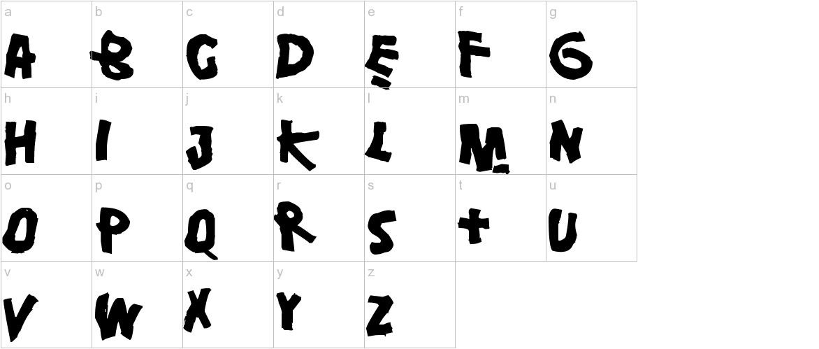 Damsterdam font lowercase characters sample