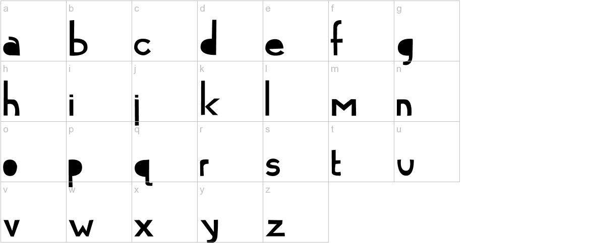 Cymo Bold font lowercase characters sample