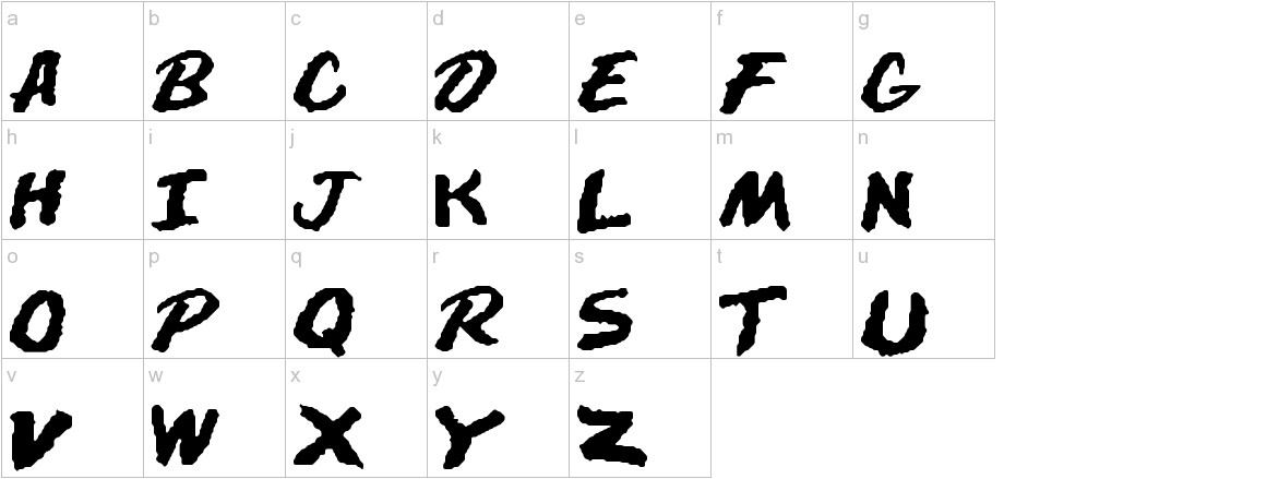 DARE font lowercase characters sample
