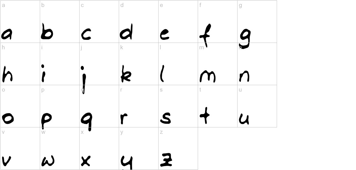 Dani font lowercase characters sample