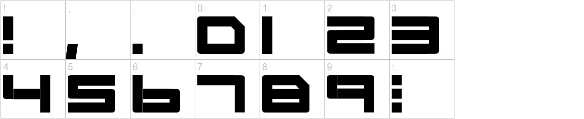Cyborg45 font other characters sample