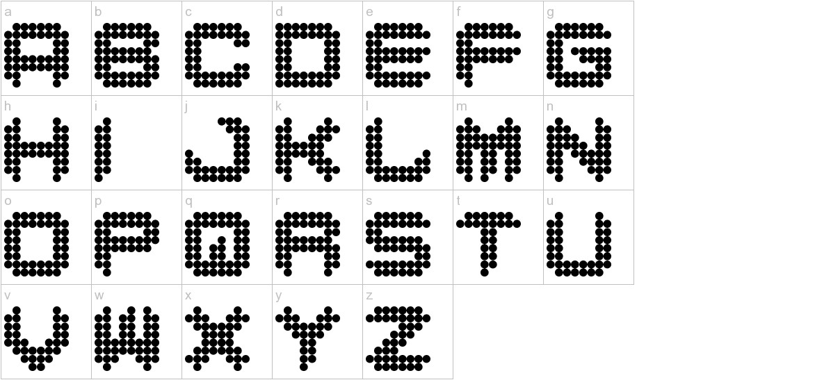 Dance Floor font lowercase characters sample