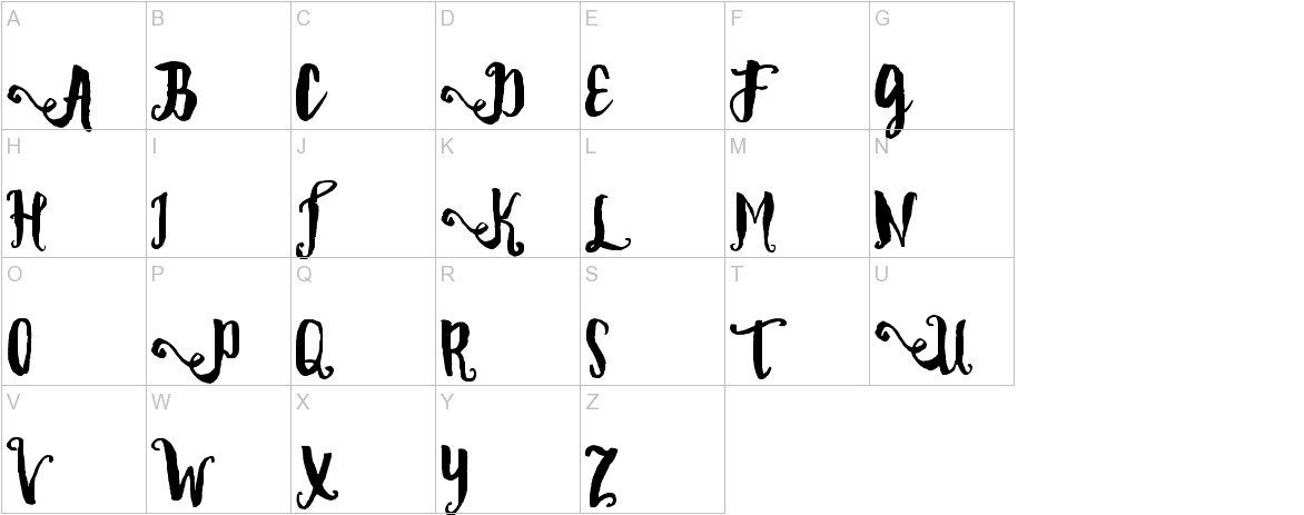 Dality font uppercase characters sample