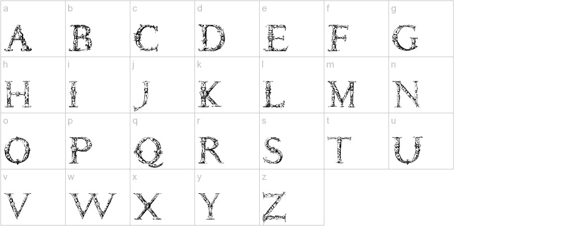 Daemonesque font lowercase characters sample