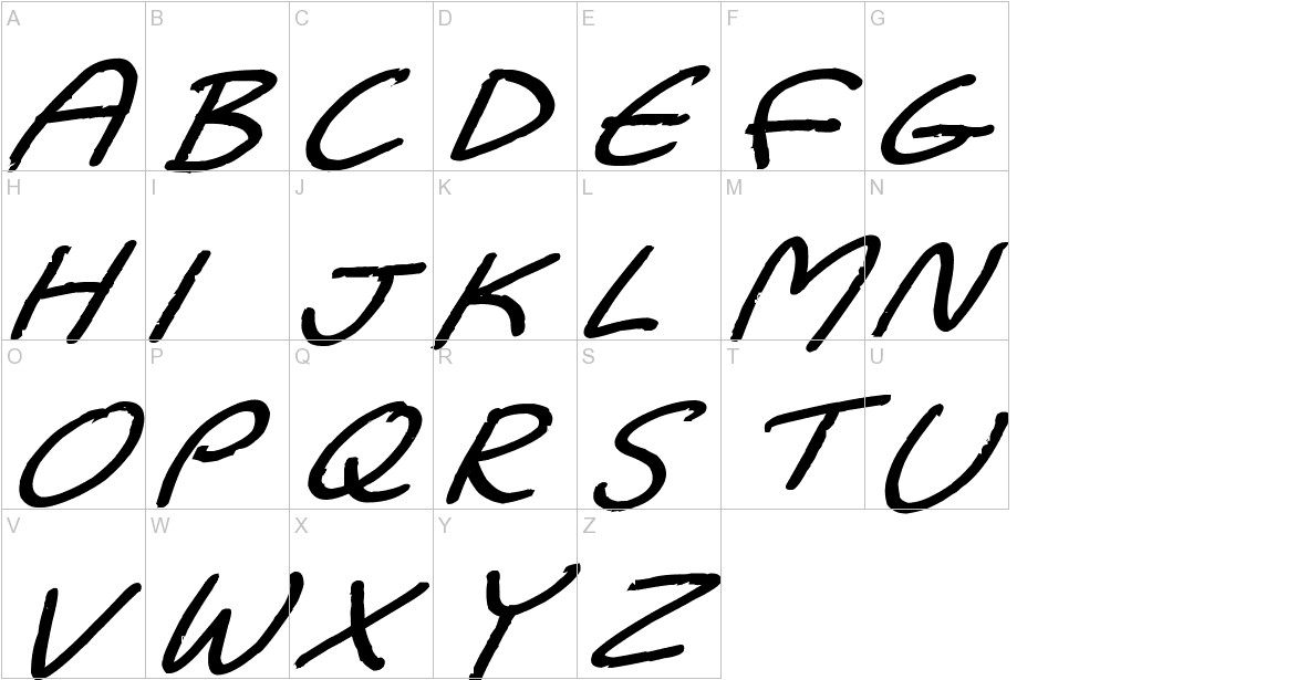 Dadiomouse font uppercase characters sample