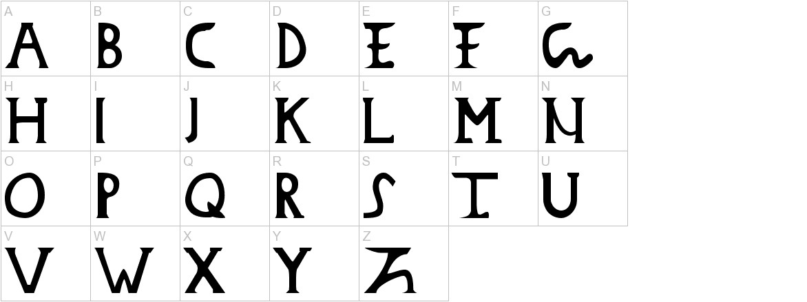 Dacian Donarium font uppercase characters sample