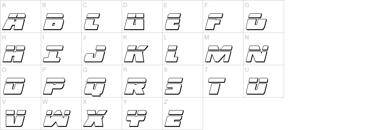 Dark Alliance Bullet Italic font uppercase characters sample