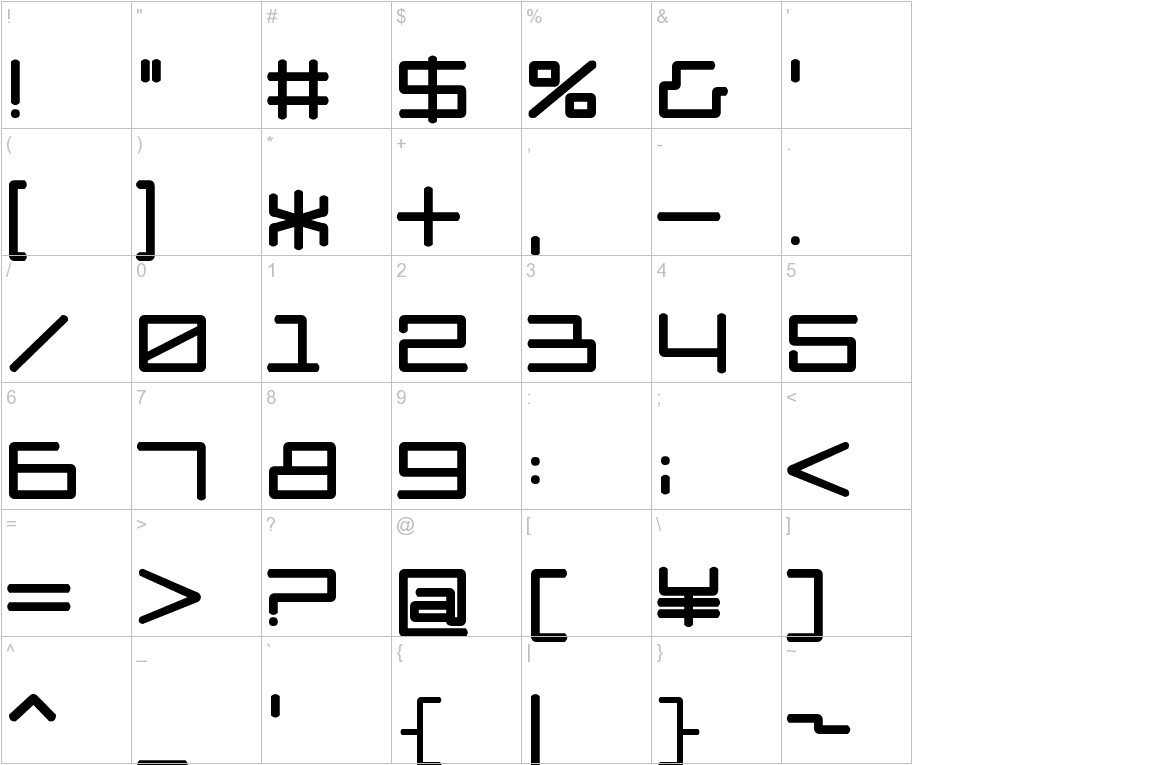 D3 PipismW font other characters sample