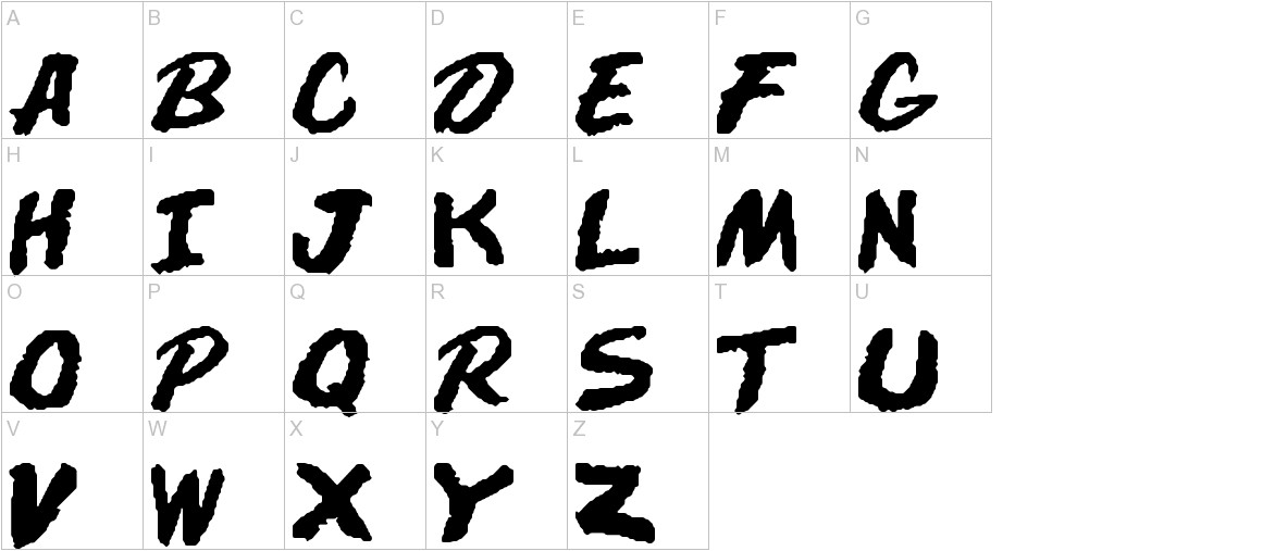 DARE font uppercase characters sample