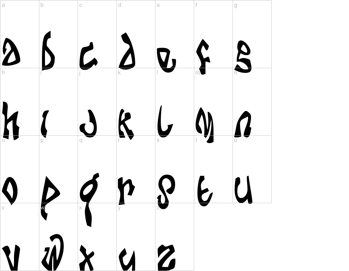 Da Bomb font lowercase characters sample