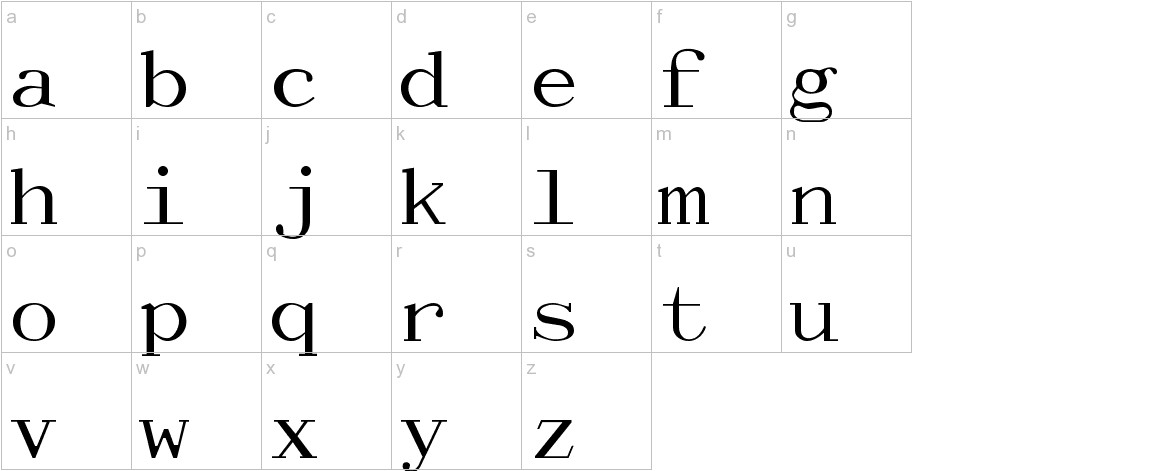 Dactylographe font lowercase characters sample
