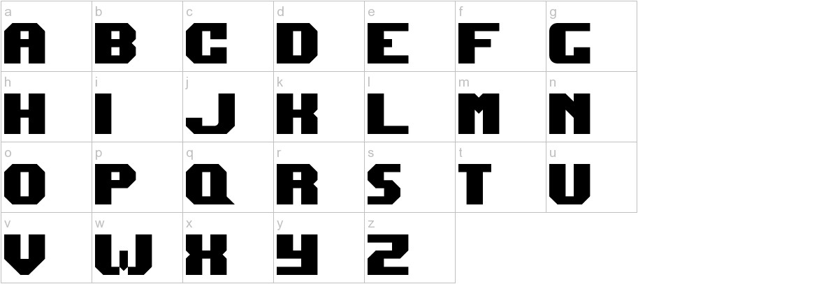 Dark Jubilee font lowercase characters sample