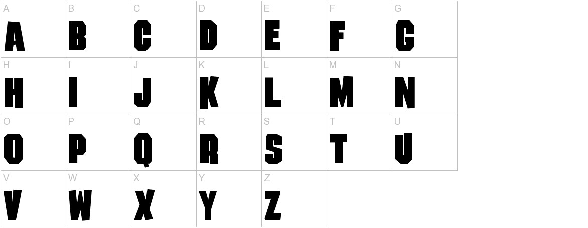 Damaged Goods font uppercase characters sample
