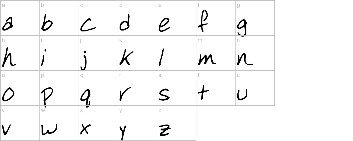 Dallas font lowercase characters sample